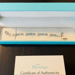 Tiny blessing sterling silver & Swarovski bracelet